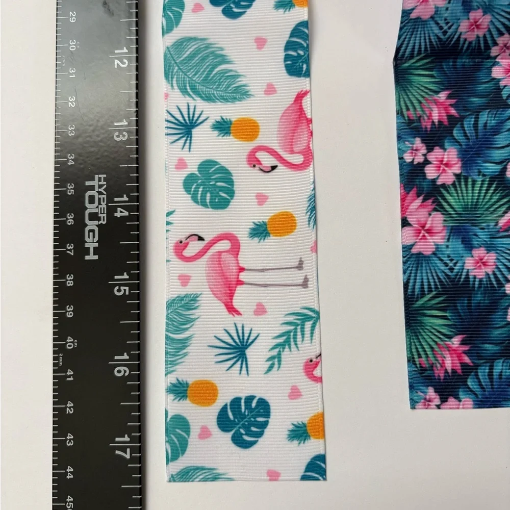 Tropical Print Fold Over Ribbons